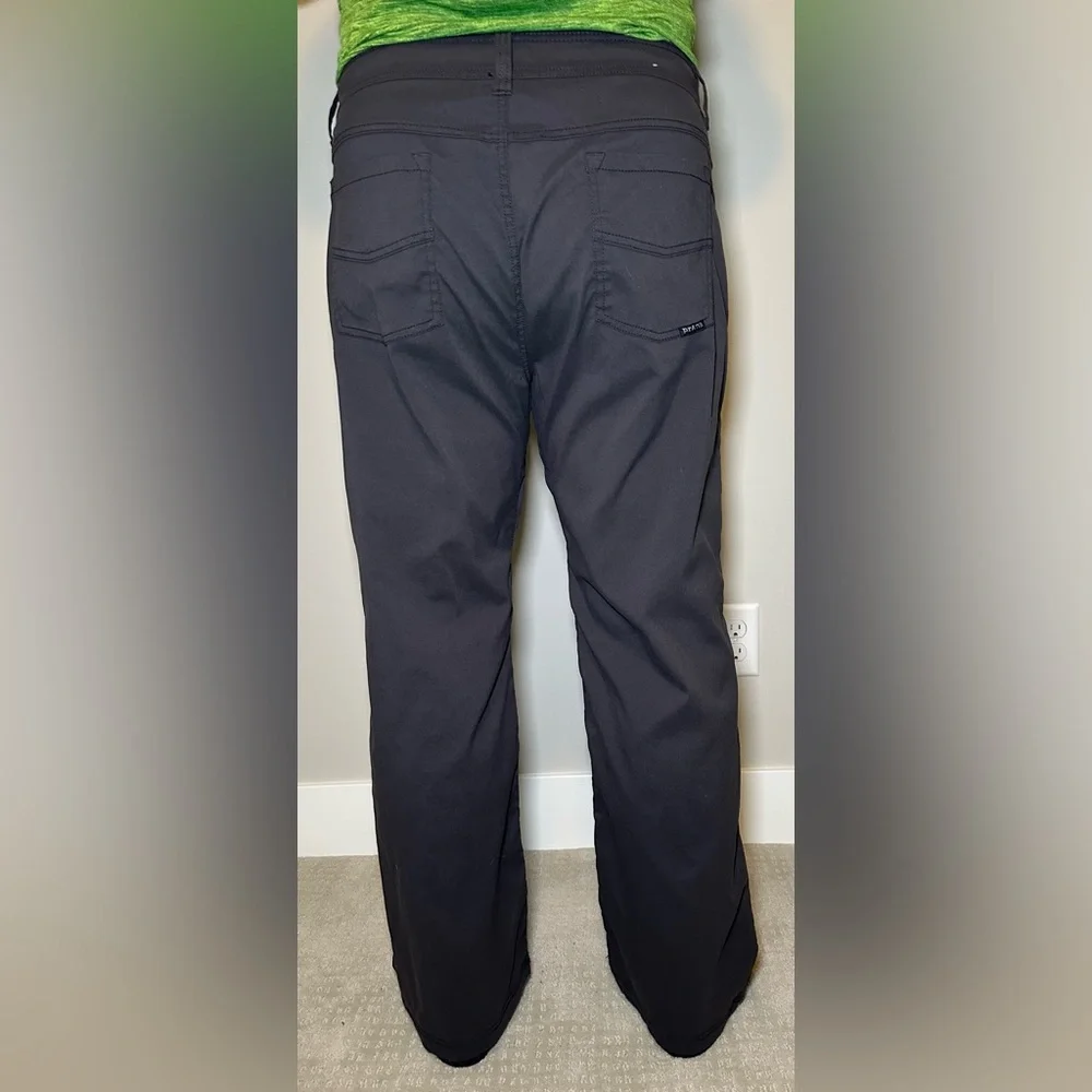 PrAna mens Brion pant dark grey gray outdoor casual office flex 38W 30L Slim Fit